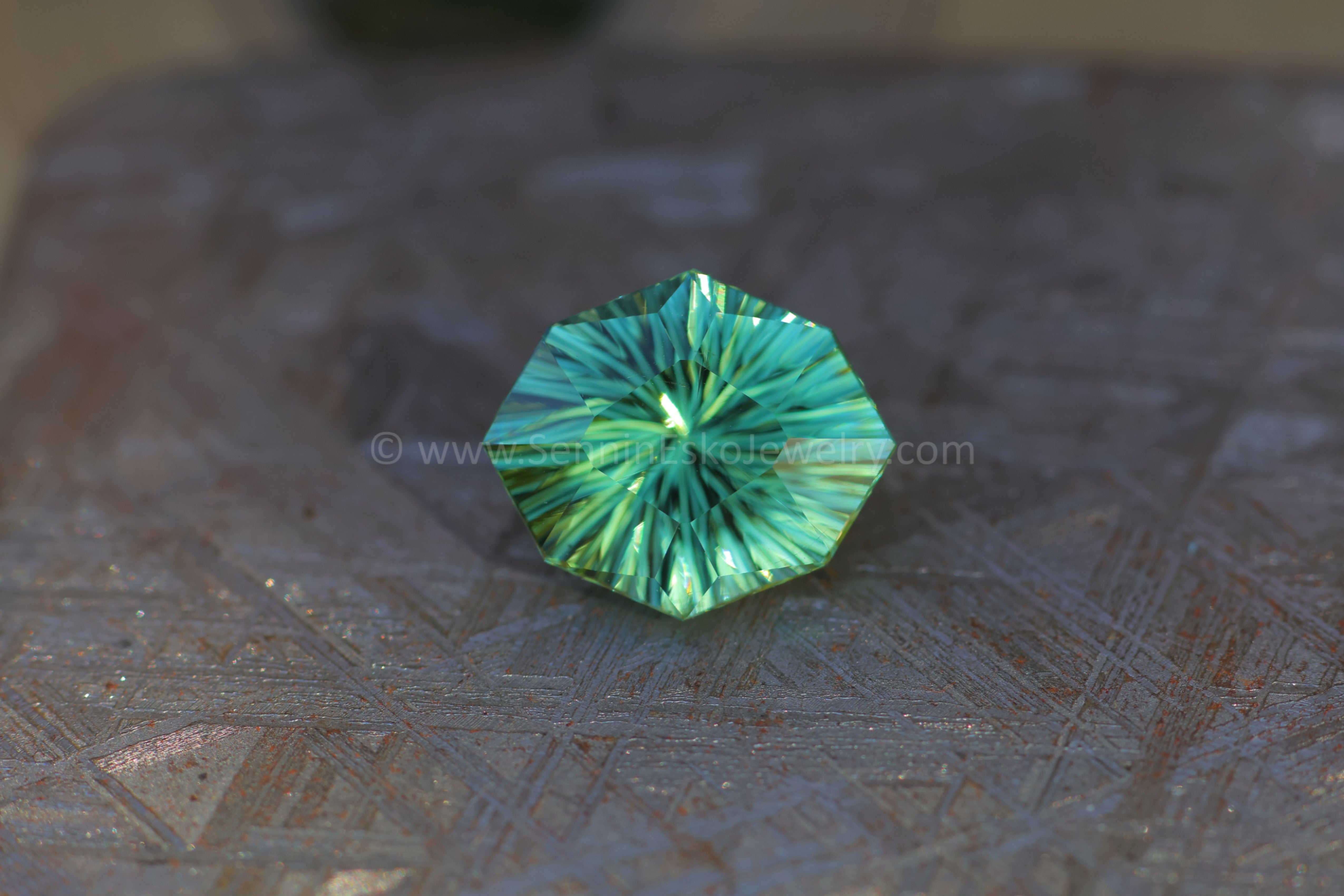 6.8 Carat Minty Green Tourmaline Octagon - 14.1x11.9mm - Galaxy
