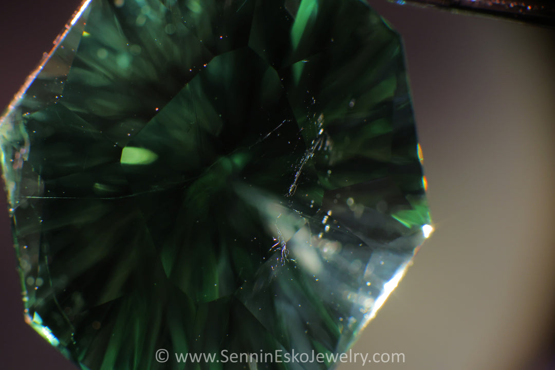 6.8 Carat Minty Green Tourmaline Octagon - 14.1x11.9mm - Galaxy Cut