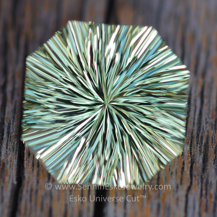 12.5 Carat Lime Heliodor Square Octagon - 15.2x16.2mm - Esko Universe Cut ™