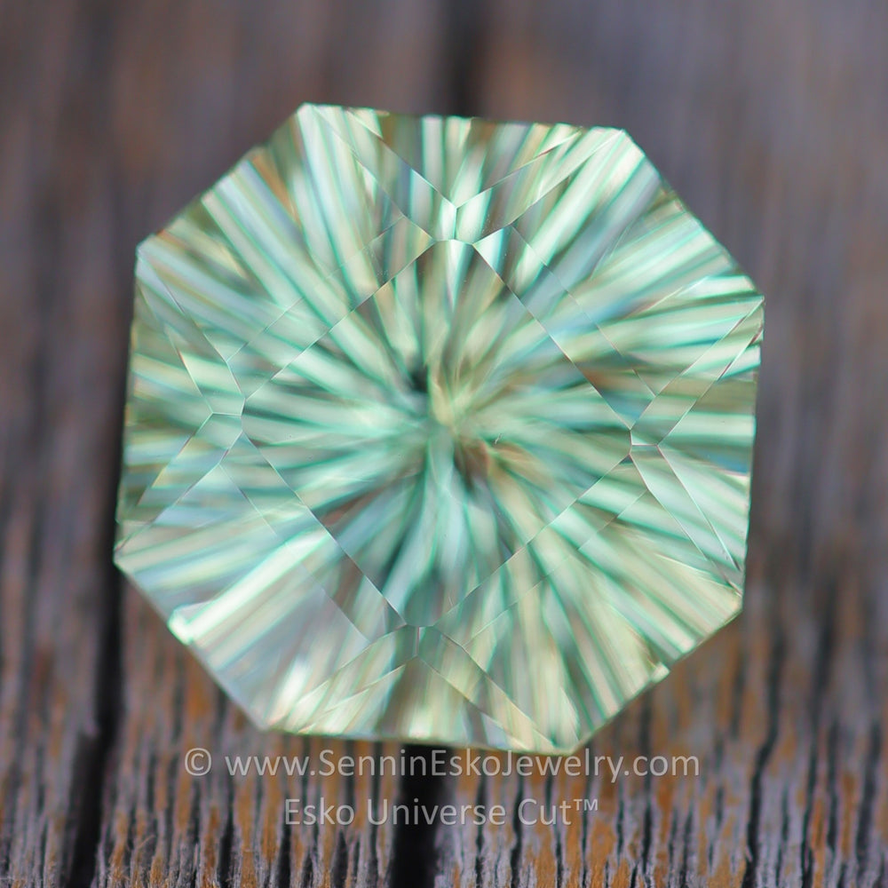 12.5 Carat Lime Heliodor Square Octagon - 15.2x16.2mm - Esko Universe Cut ™