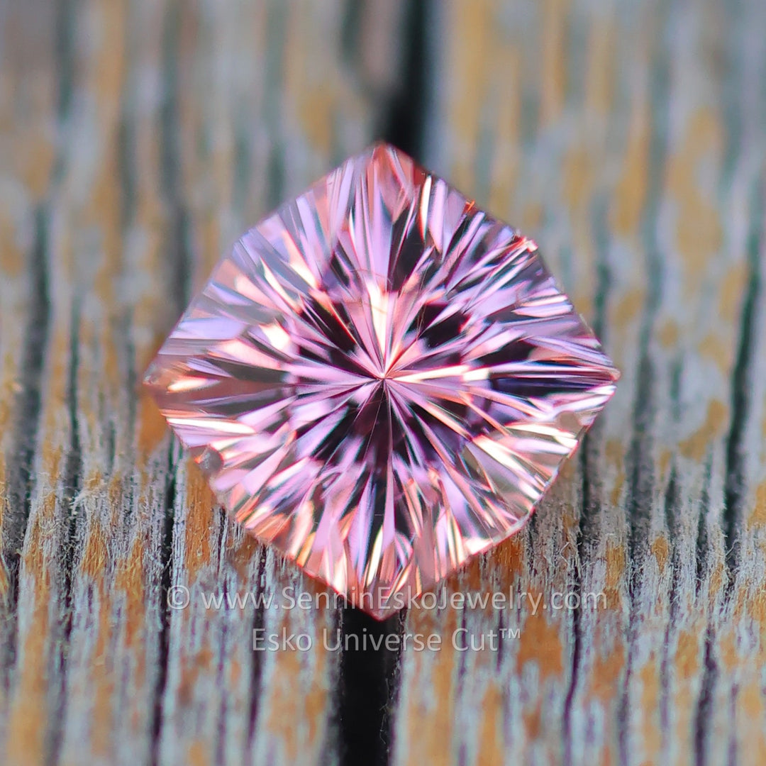 1.45 Carat Salmon Pink Garnet Cushion - 6.3x7.5mm - Esko Universe Cut ™