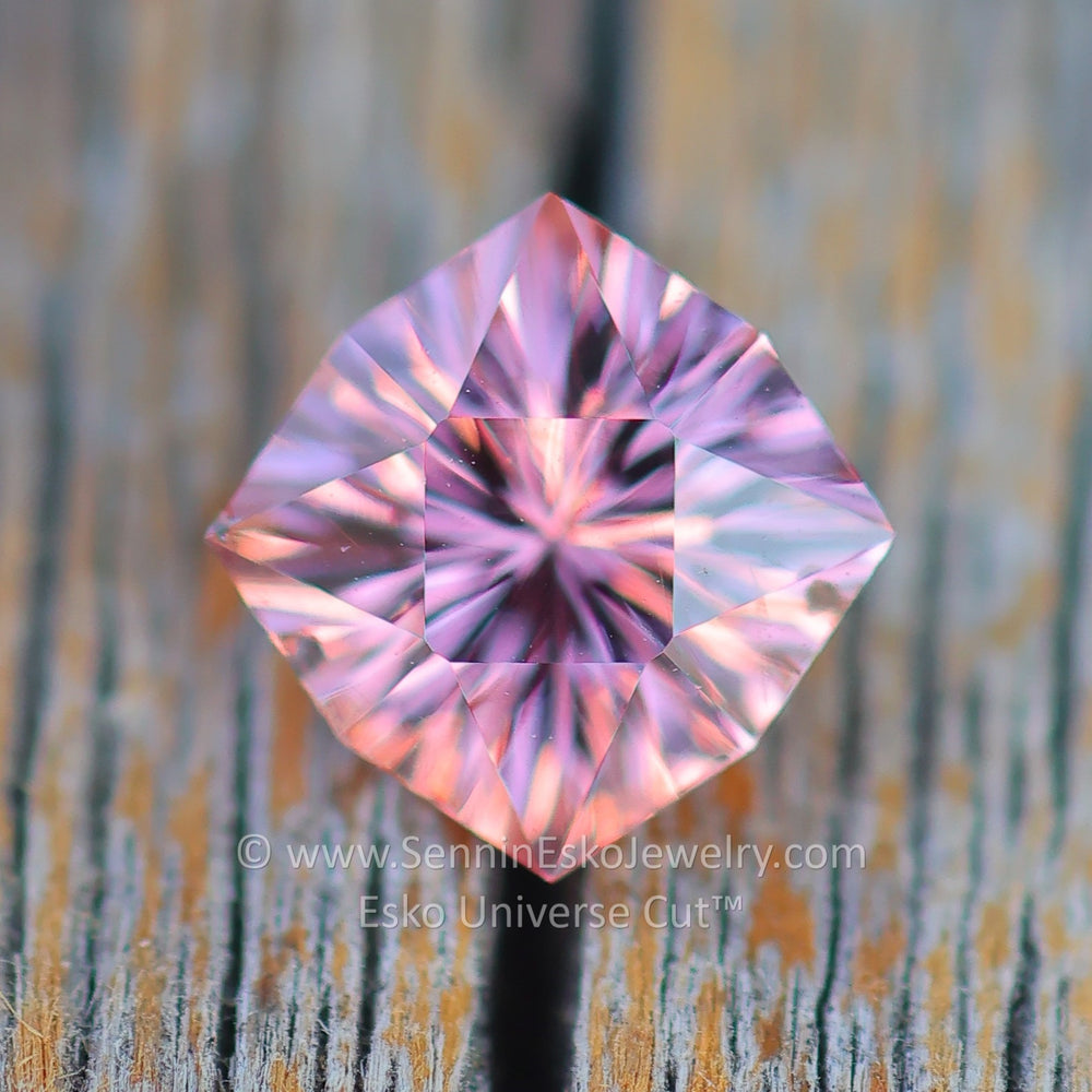 1.45 Carat Salmon Pink Garnet Cushion - 6.3x7.5mm - Esko Universe Cut ™