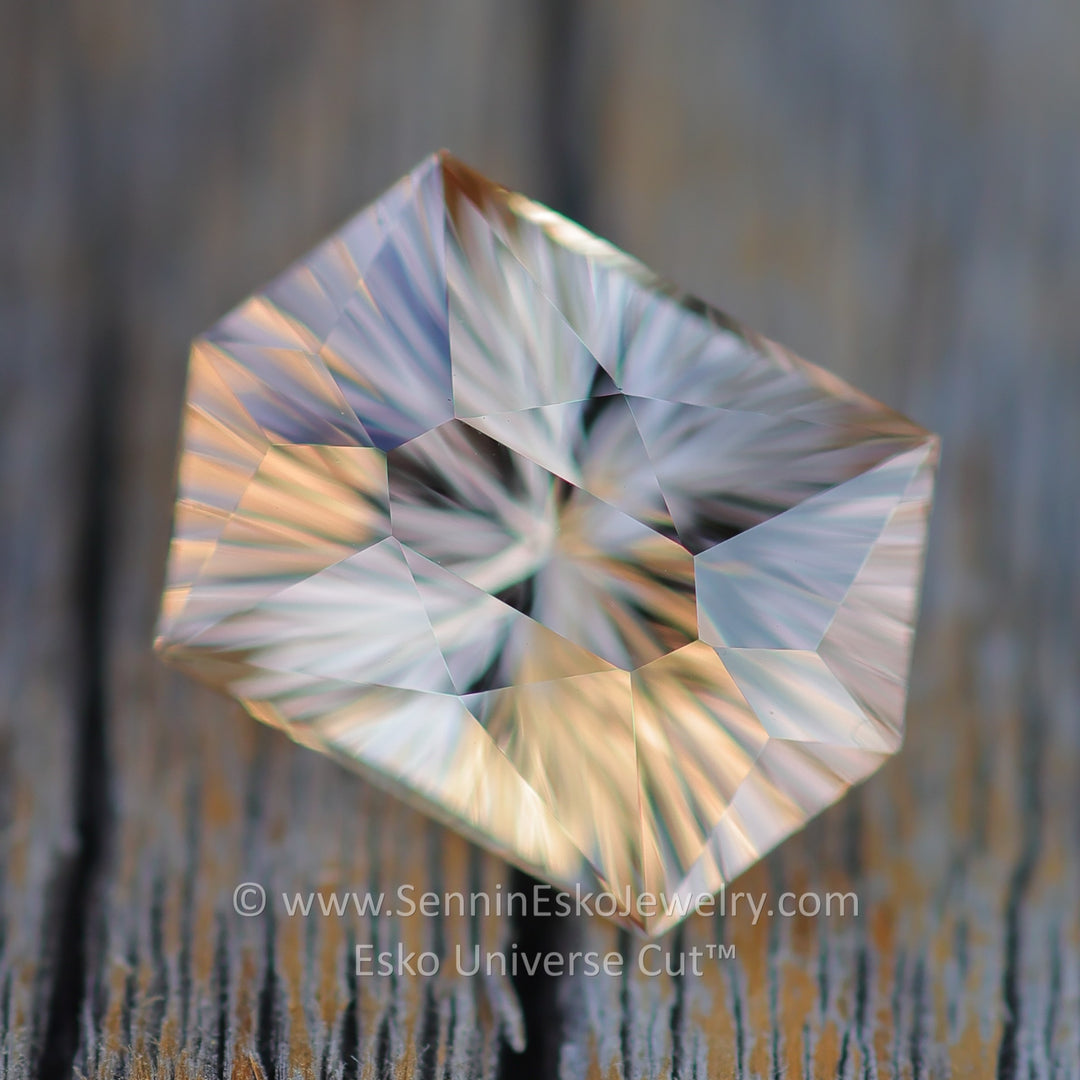 7 Carat Champagne Peach Tourmaline Hexagon - 13.9x9.9mm - Esko Universe Cut ™