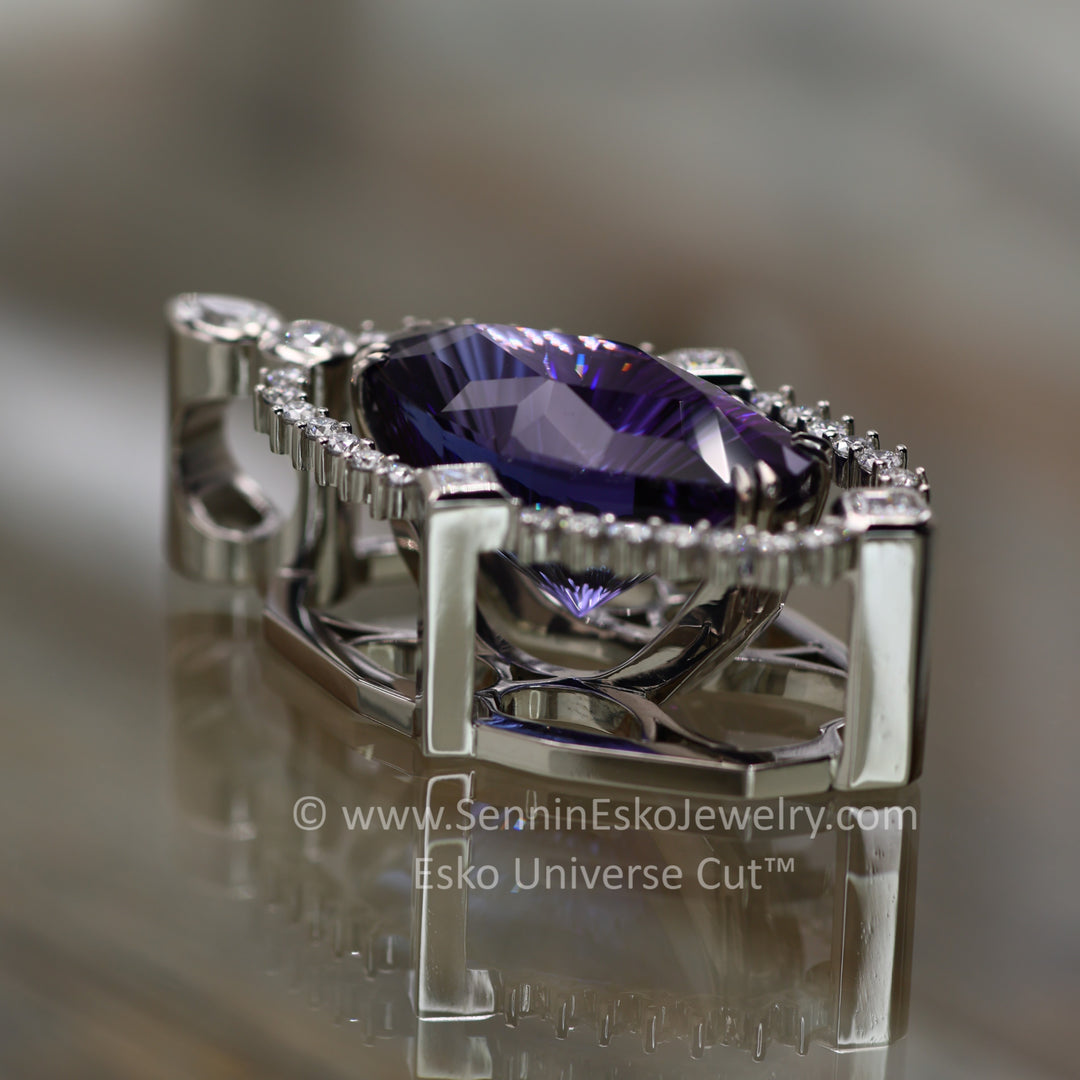 50.89 Carat Tanzanite Diamond & Platinum Necklace