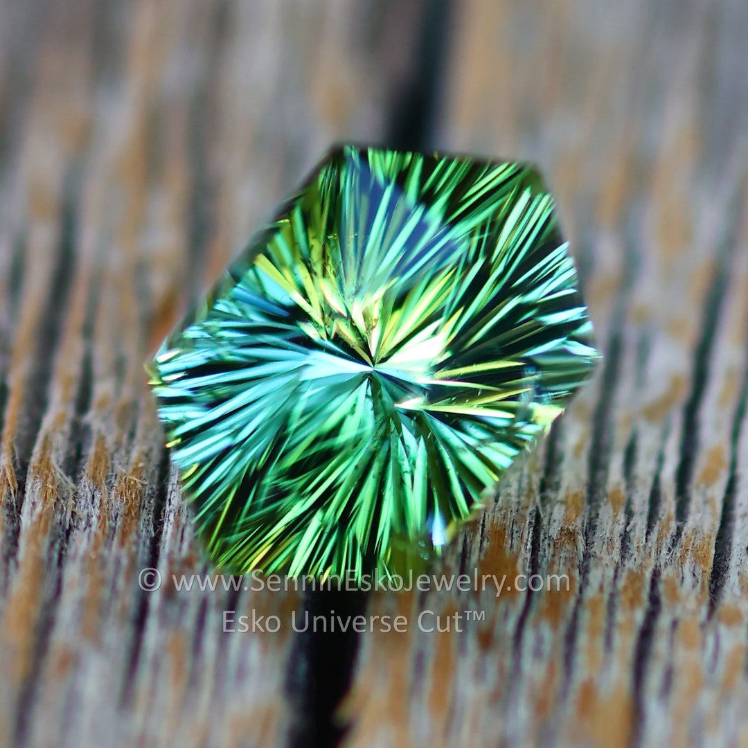 1.7 Carat Mint Green Tourmaline Hexagon - 8.7x5.9mm - Esko Universe Cut ™