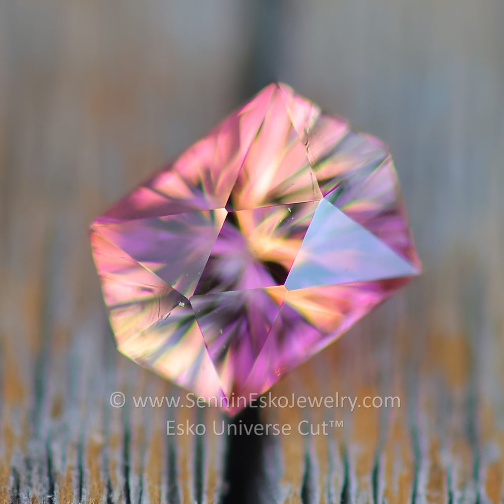 1.54 Carat Light Sunset Tourmaline Hexagon - 8x5.6mm - Esko Universe Cut ™