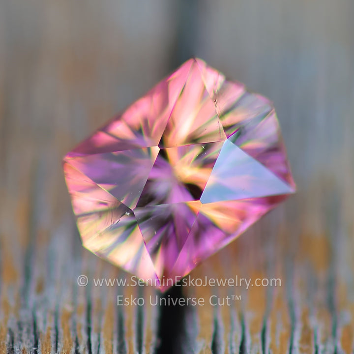 1.54 Carat Light Sunset Tourmaline Hexagon - 8x5.6mm - Esko Universe Cut ™