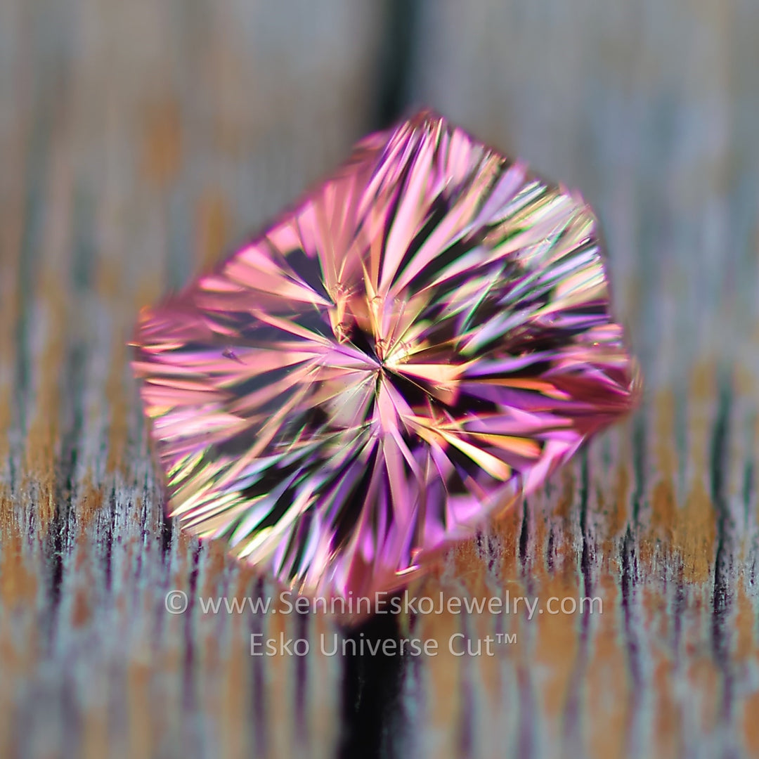 1.54 Carat Light Sunset Tourmaline Hexagon - 8x5.6mm - Esko Universe Cut ™