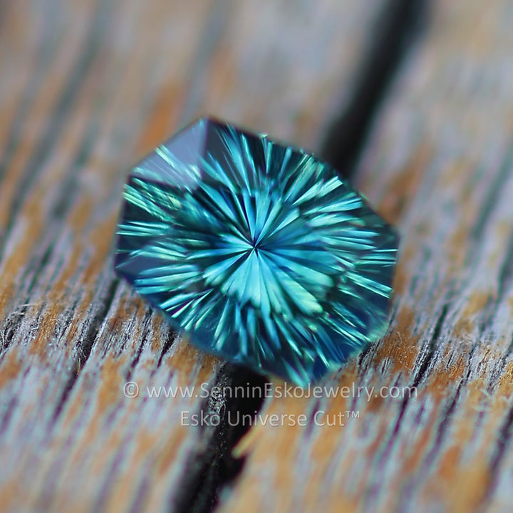 0.73 Carat Deep Teal Sapphire Octagon - 5.9x4.4mm - Esko Universe Cut ™
