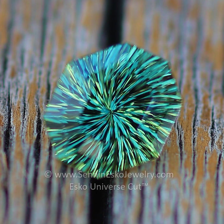 1.1 Carat Green Sapphire Octagon- 6.7x5.9mm - Esko Universe Cut ™