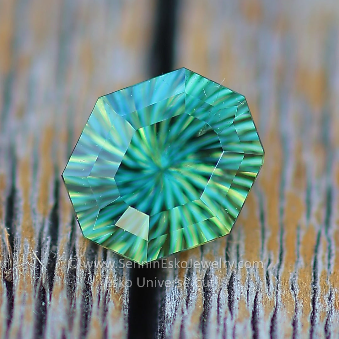 1.1 Carat Green Sapphire Octagon- 6.7x5.9mm - Esko Universe Cut ™