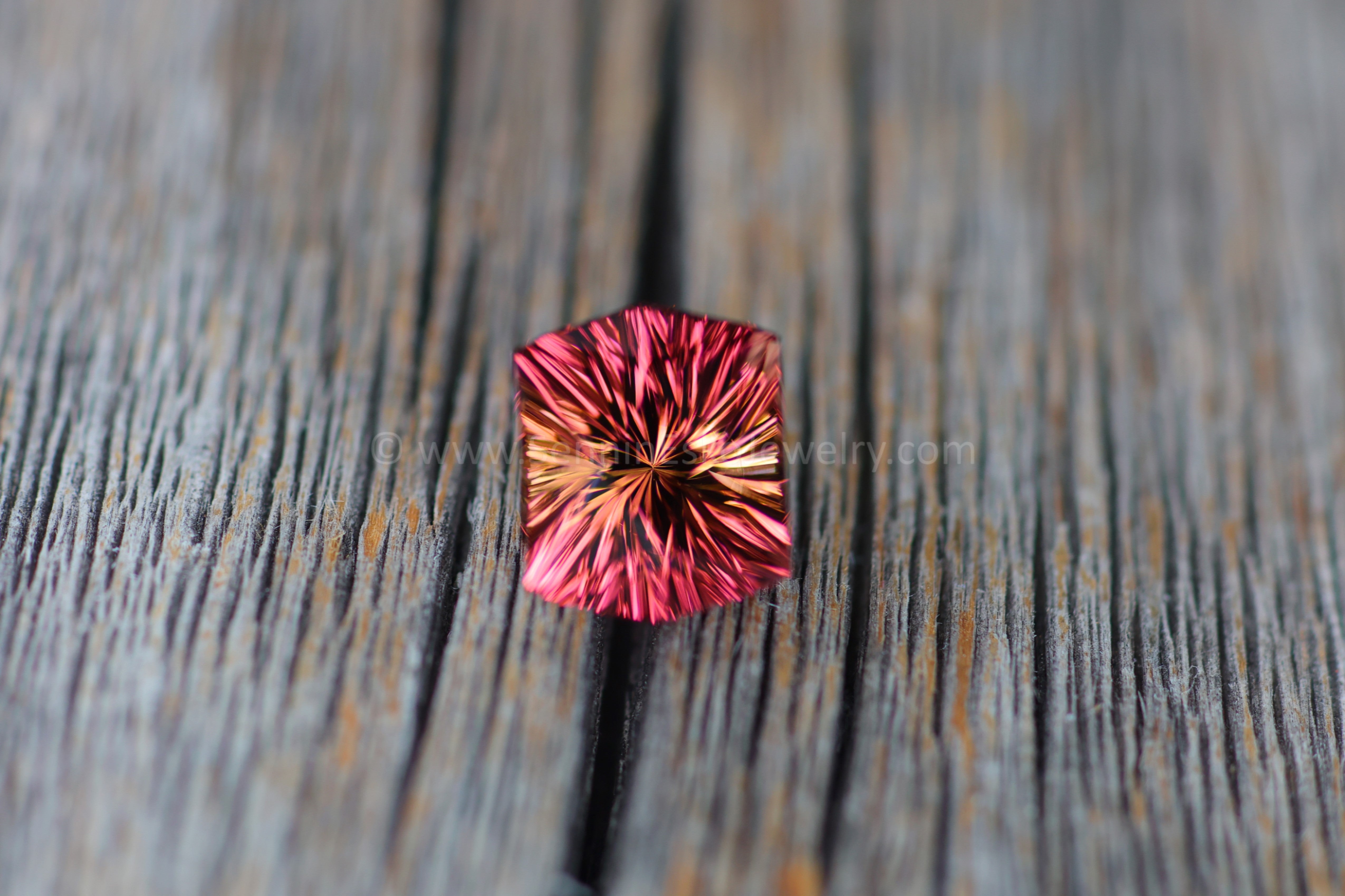 3.1 carat Tropical Sunset Tourmaline Hexagon - 9x7.4mm - Galaxy
