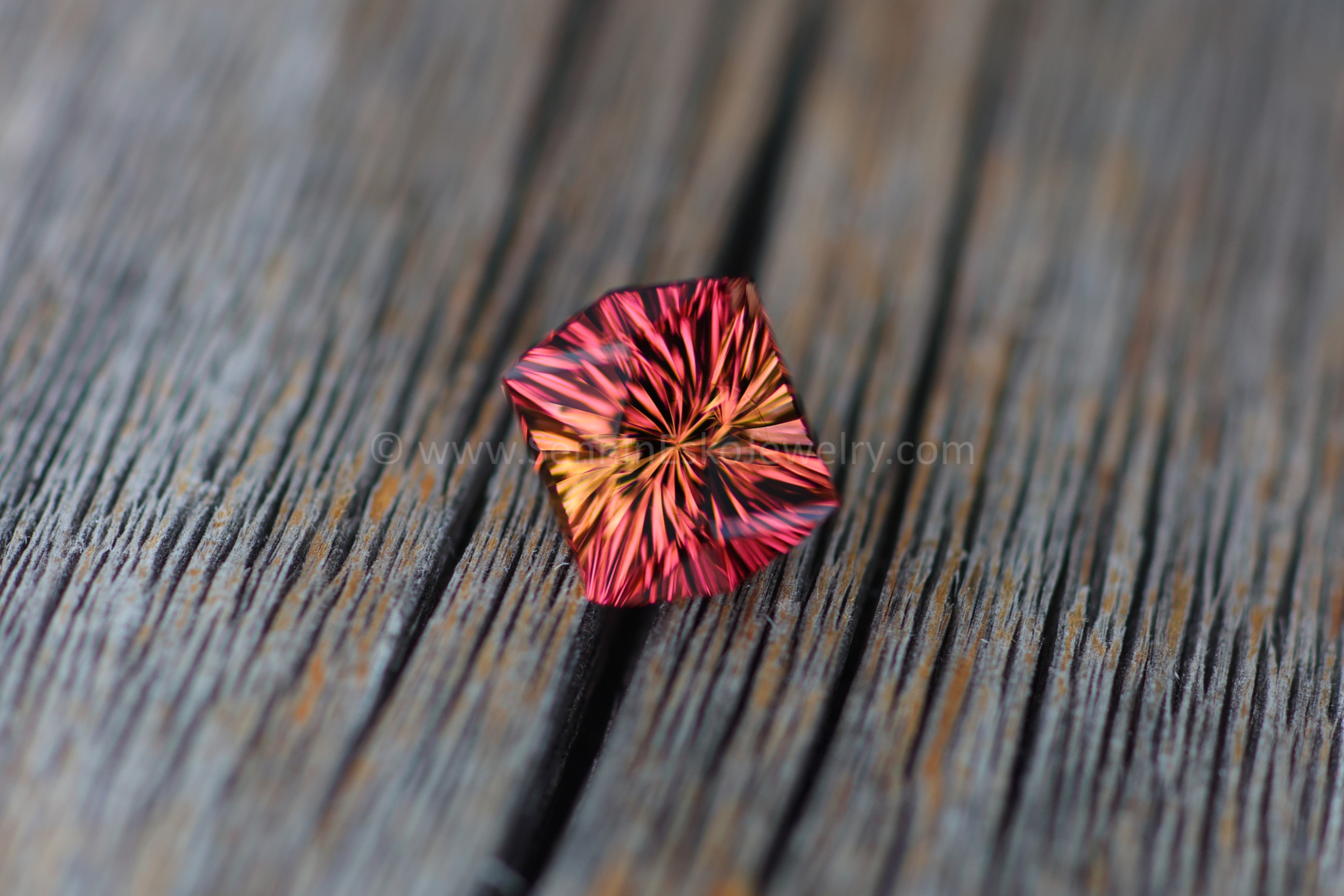 3.1 carat Tropical Sunset Tourmaline Hexagon - 9x7.4mm - Galaxy