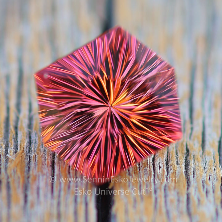 3.4 Carat Pink/Orange Tourmaline Hexagon - 9.5x8.1mm - Esko Universe Cut ™
