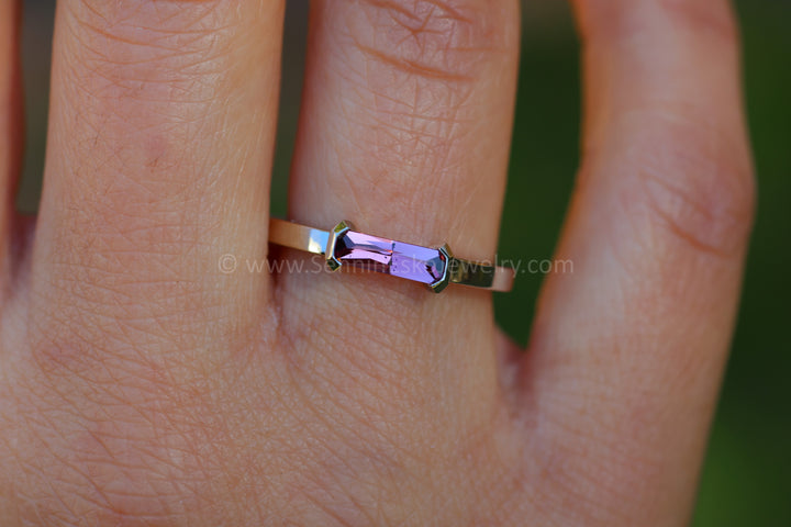 READY TO SHIP 0.57 Carat Pink Sapphire White Gold Channel Ring - Size 7