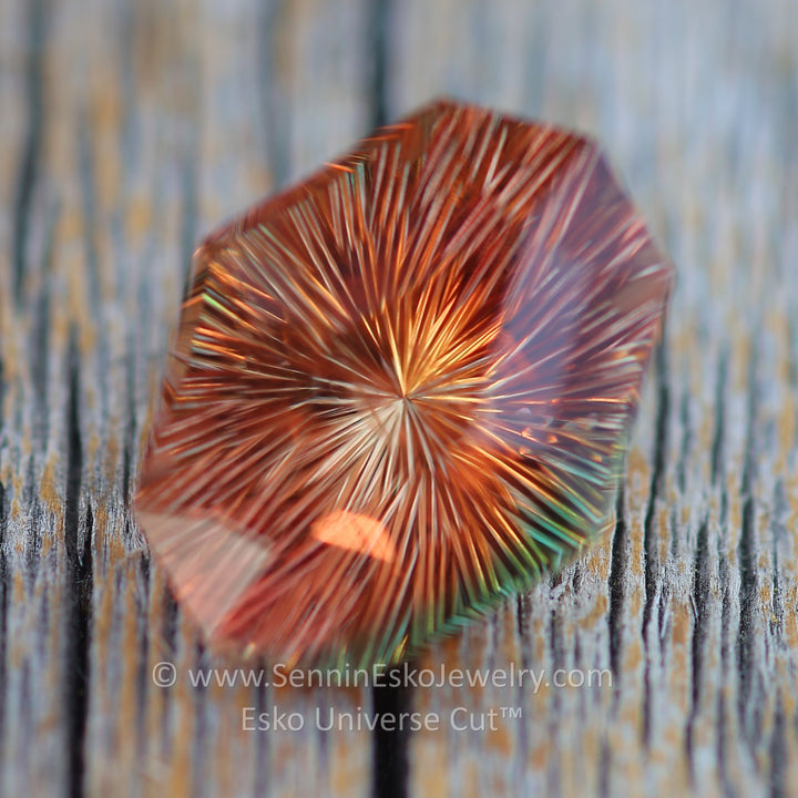 9.4 Carat Burnt Orange/Green Oregon Sunstone - 16x12.5mm - Esko Universe Cut ™
