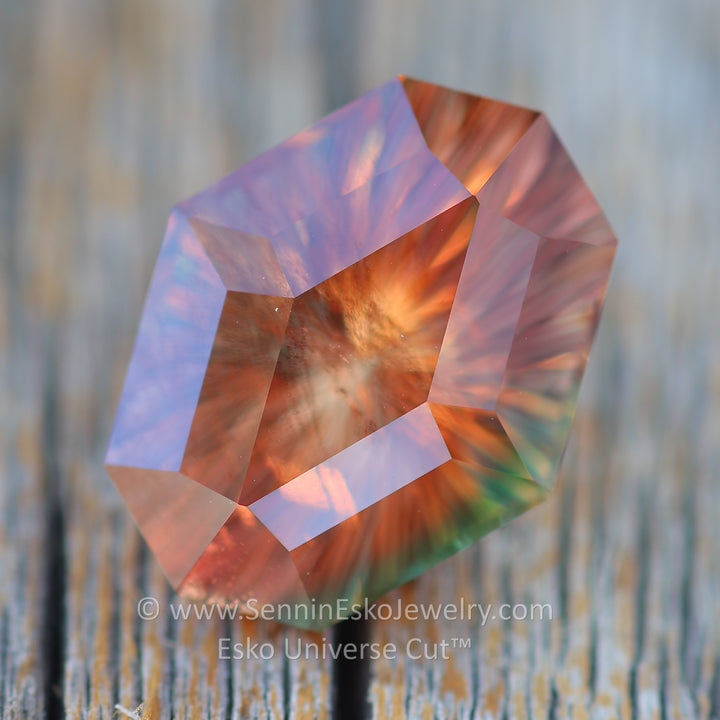 9.4 Carat Burnt Orange/Green Oregon Sunstone - 16x12.5mm - Esko Universe Cut ™