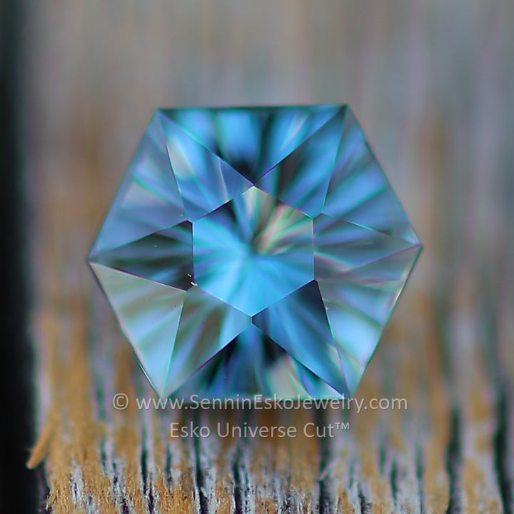 0.81 Carat Blue/Gray Spinel Hexagon - 5.7x5mm - Esko Universe Cut ™
