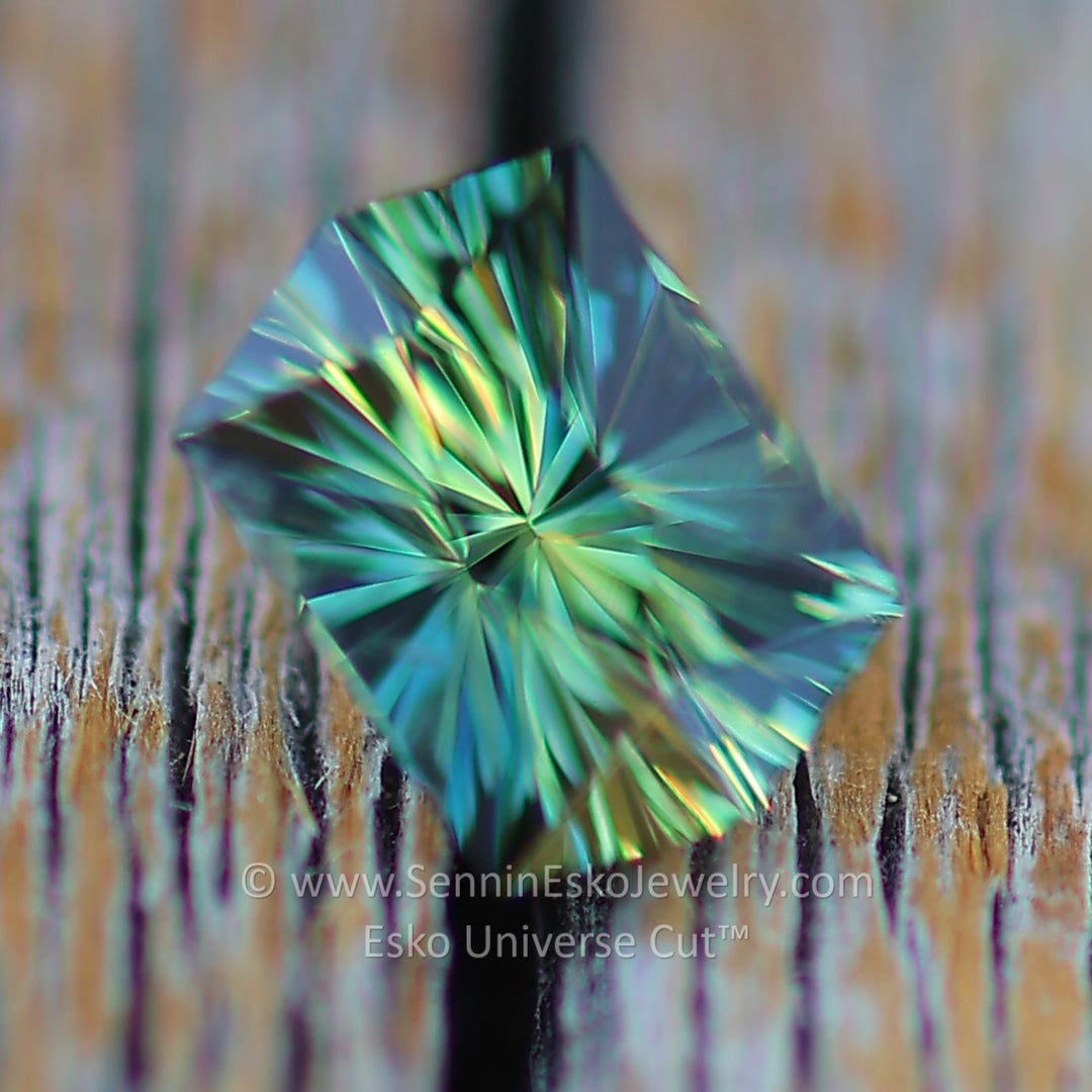 0.81 Carat Yellow/Green Striped Parti Sapphire - 6.1x4.2mm - Esko Universe Cut ™