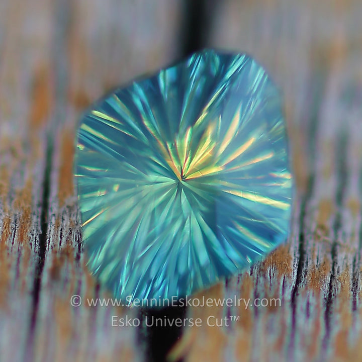 0.99 Carat Teal/Yellow Opalescent Sapphire - 6.9x6mm - Esko Universe Cut ™