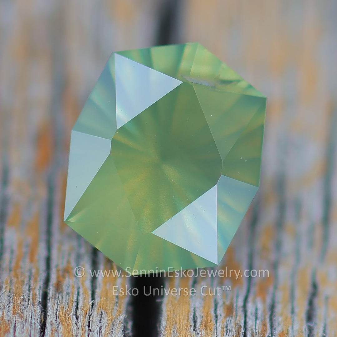 1.6 Carat Sleepy Olive Green Sapphire Octagonal Cushion - 7.7x6.2mm - Esko Universe Cut ™