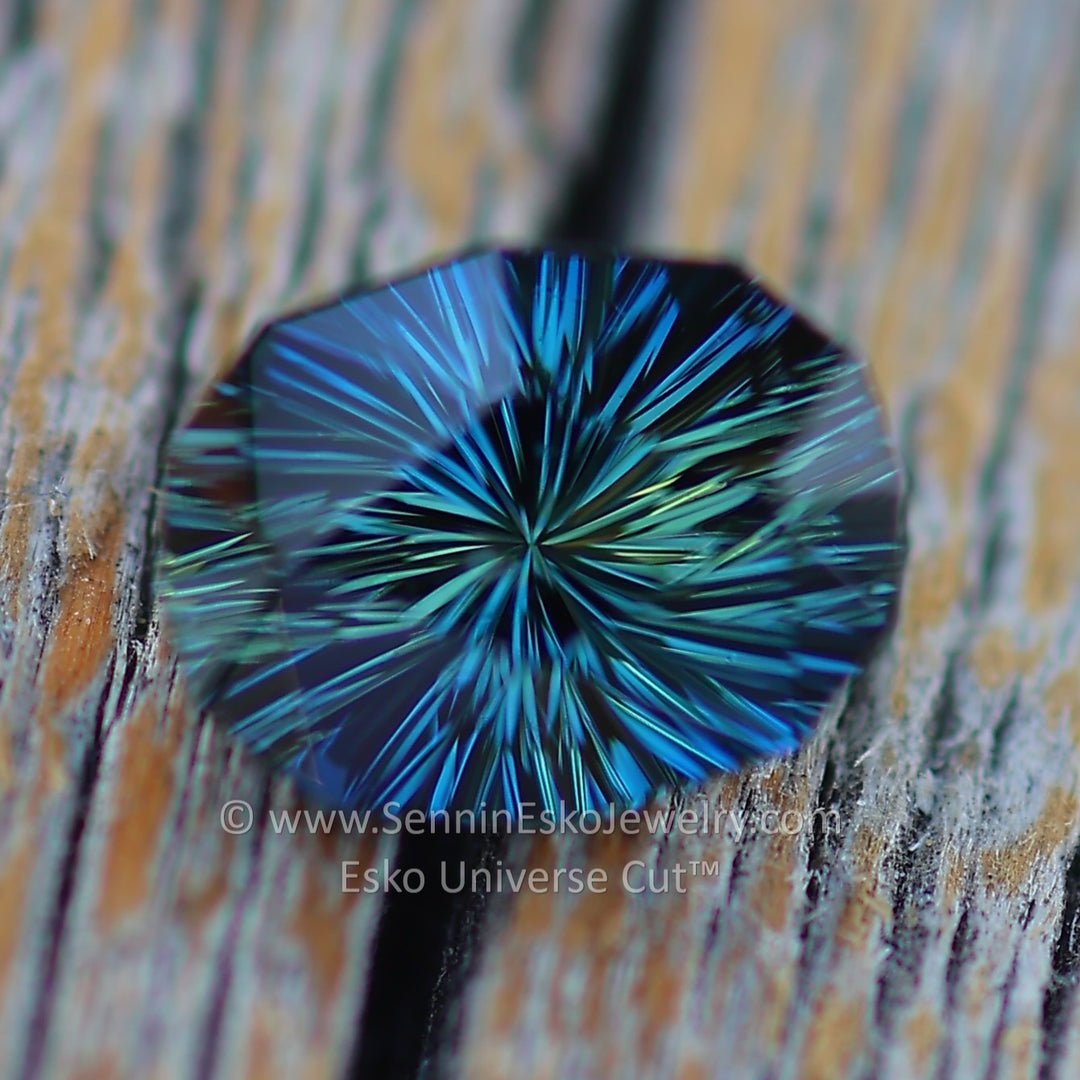 1.1 Carat Deep Blue Green Sapphire Oval - 6.8x5.2mm - Esko Universe Cut ™