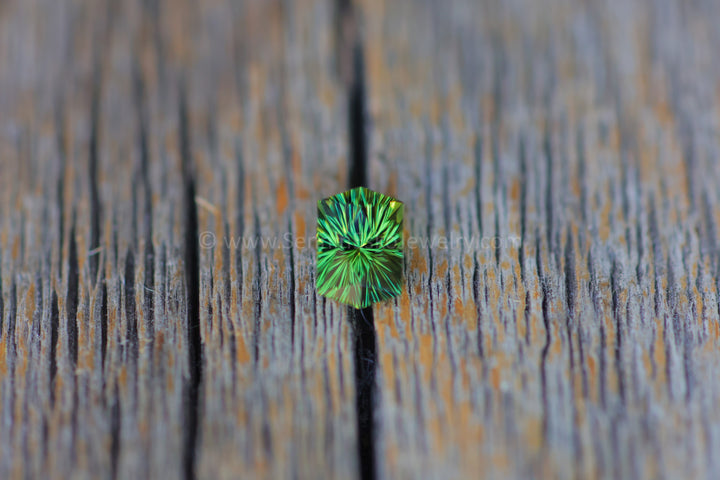 0.7 Carat Spring Green Sapphire Hexagon - 5.3x3.9mm - Galaxy Cut