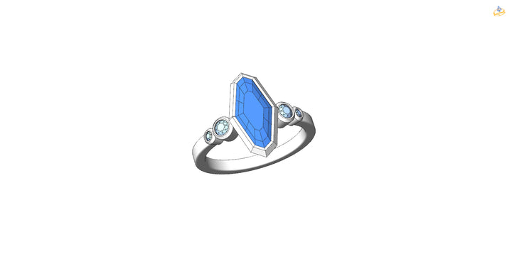 Liste personnalisée - 1.76 Carat Umba Sapphire Multi Bezel Ring avec Contour Band