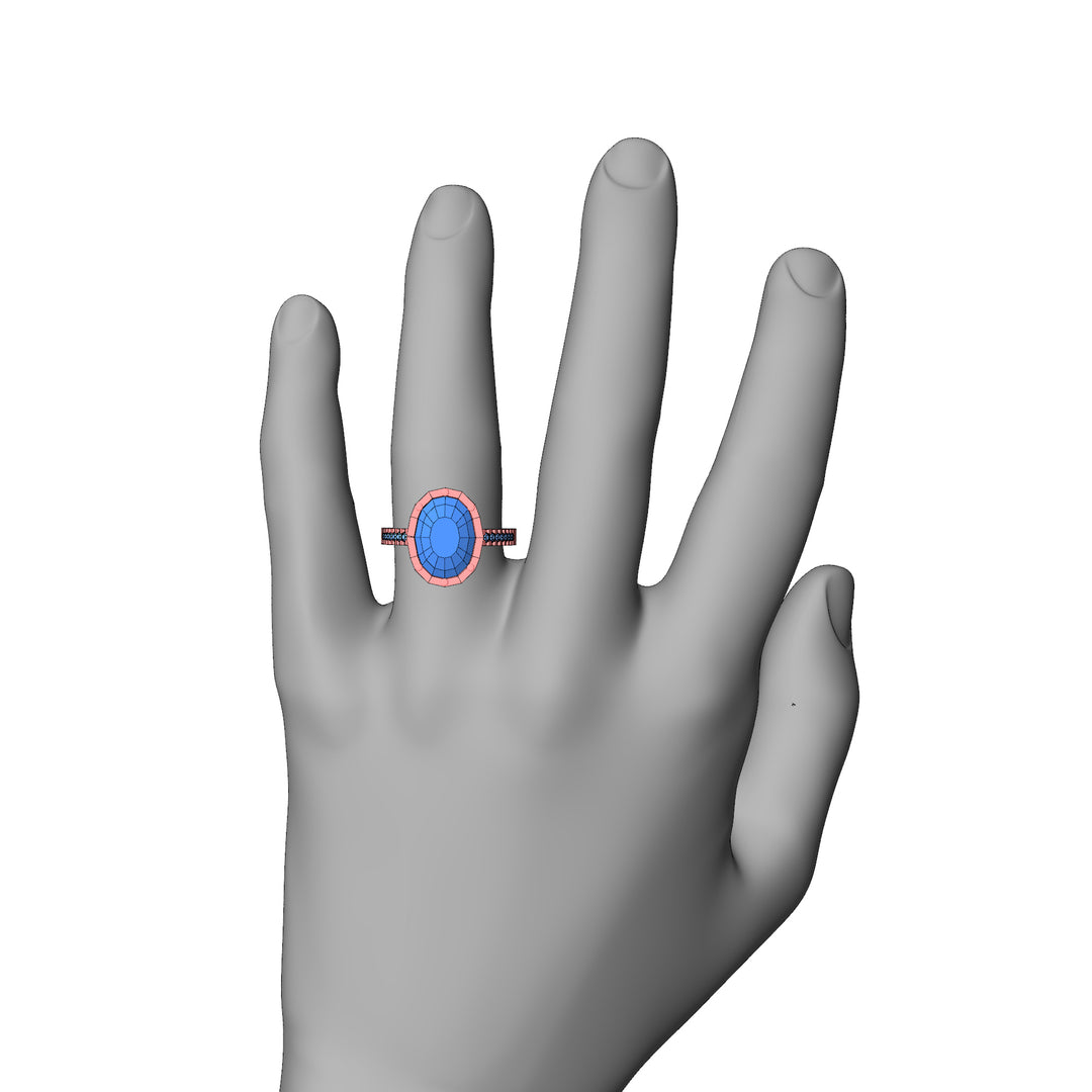 Custom Listing - 5.79 Carat Tanzanite & Diamond Rose Gold Ring Setting