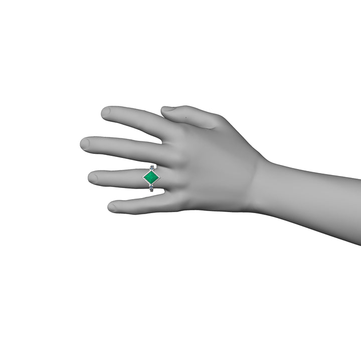 Custom Listing - 18kt White Gold Multi Bezel Ring for 4.9 Carat Mint tourmaline Quadrilateral