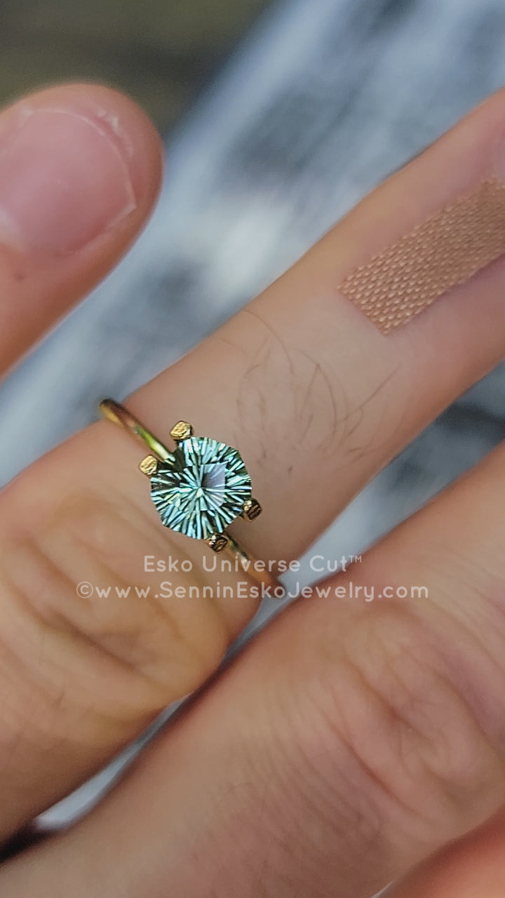 1.3 carat Mint Blue Tourmaline Hexagonal Cushion - 7x6mm - Esko Universe Cut ™