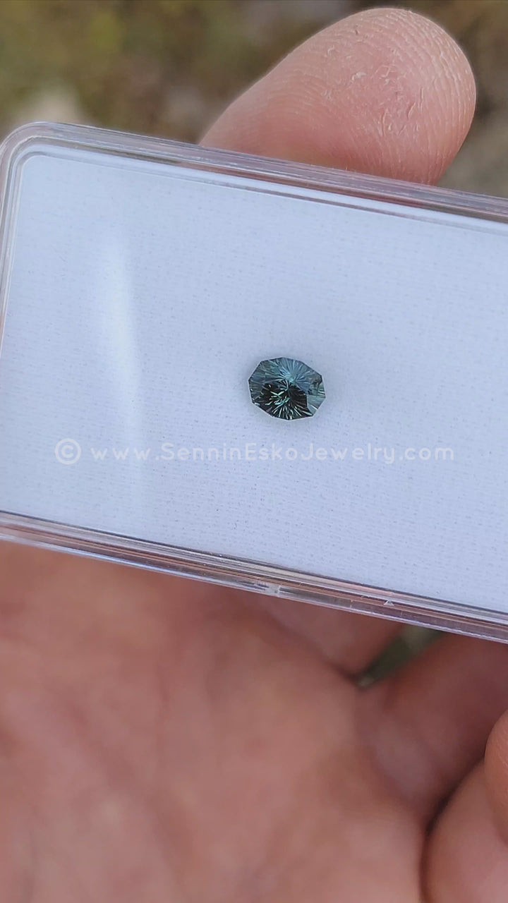 1.2 Carat Teal Sapphire Decagon - 6.9x5.2mm - Esko Universe Cut ™