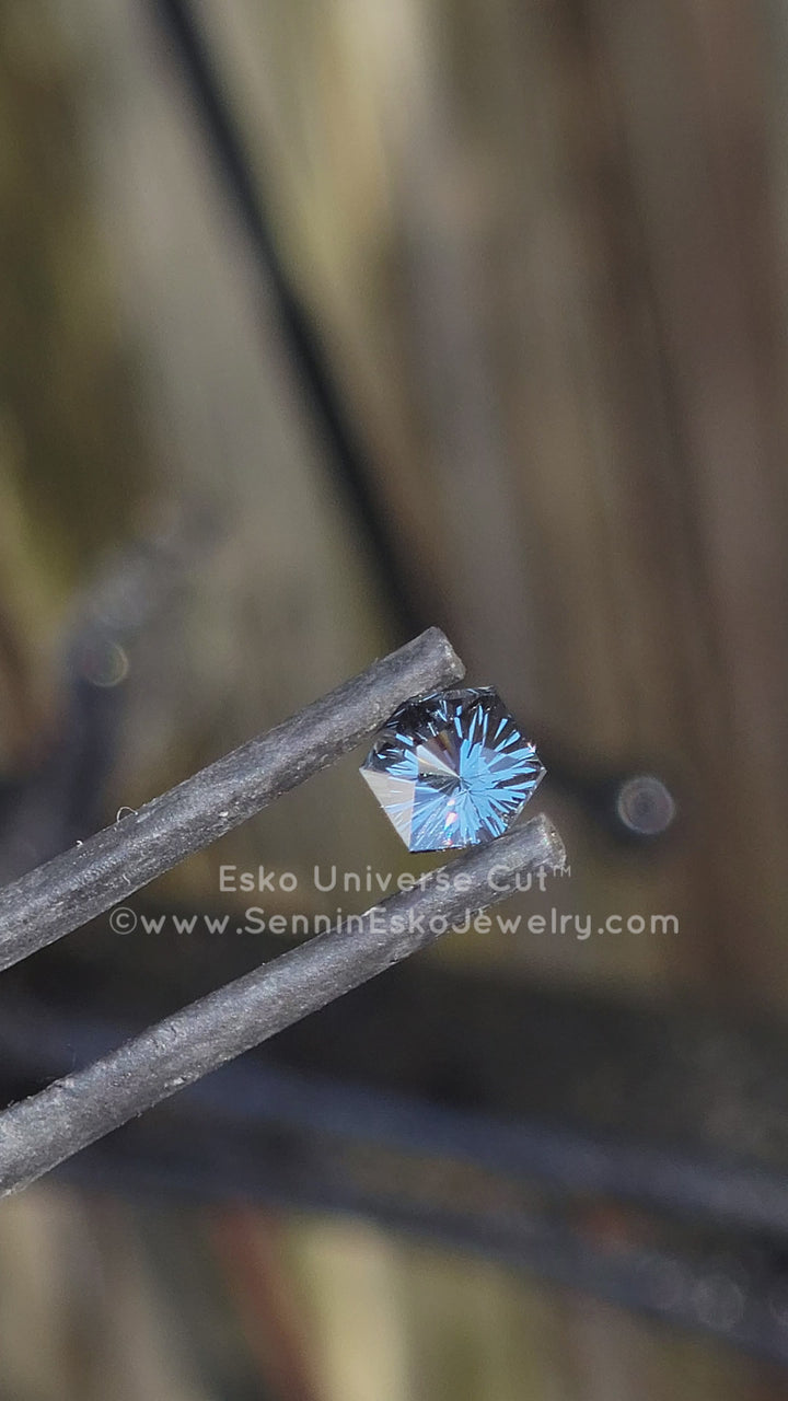 0.81 Carat Blue/Gray Spinel Hexagon - 5.7x5mm - Esko Universe Cut ™