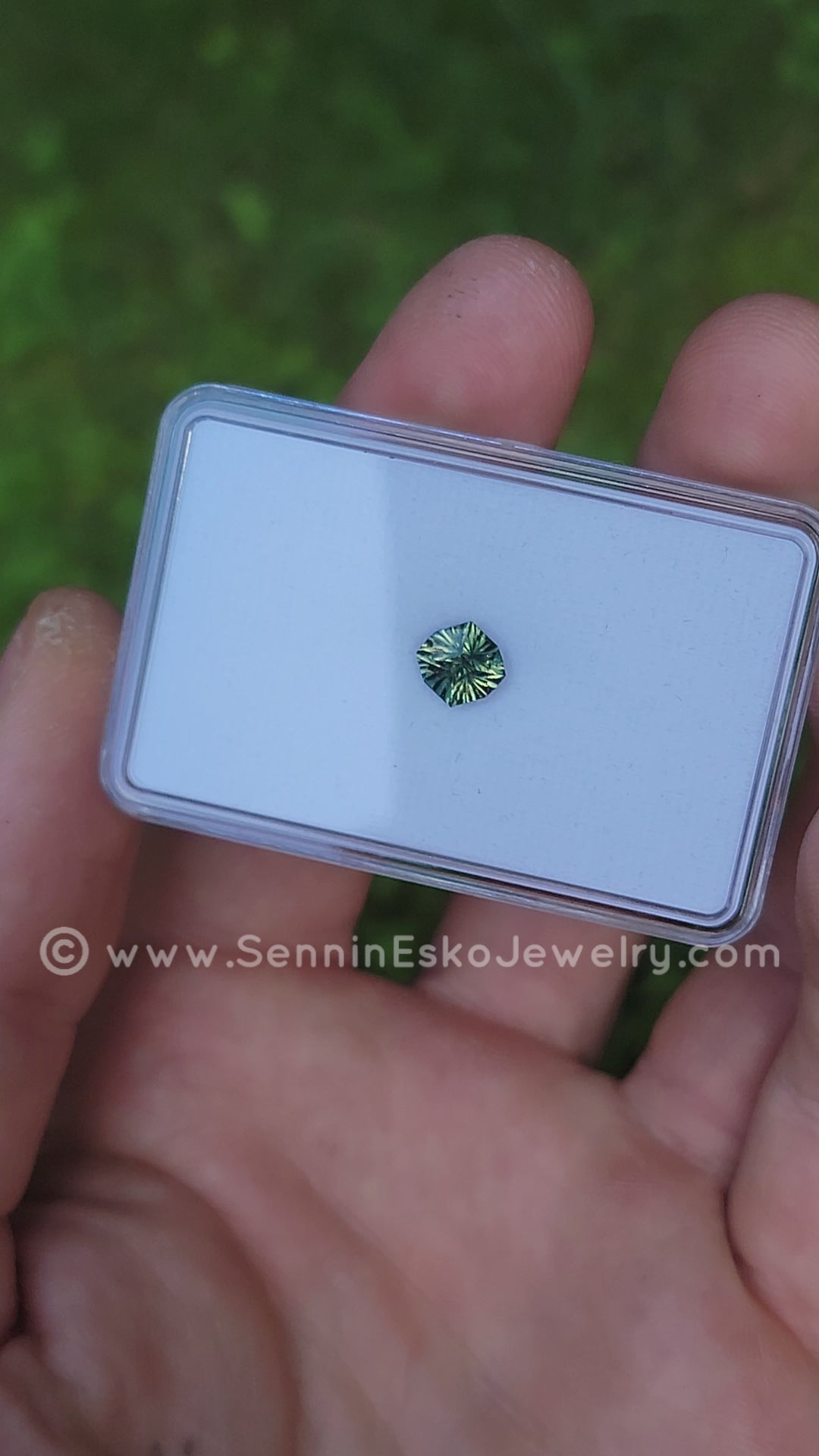 1.6 Carat Green/Yellow Parti Sapphire Octagon -  Fantasy Cut