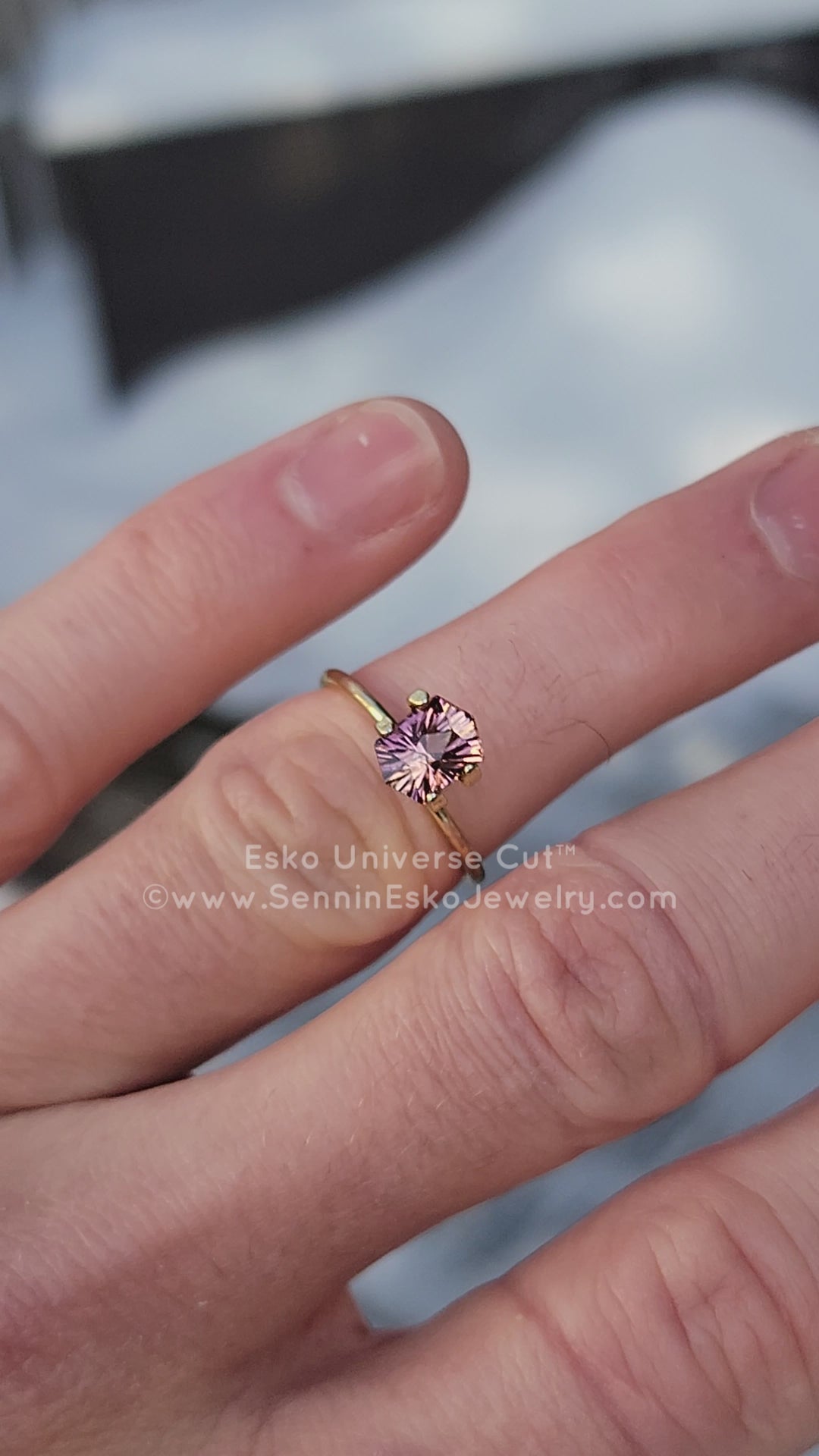 1.54 Carat Light Sunset Tourmaline Hexagon - 8x5.6mm - Esko Universe Cut ™