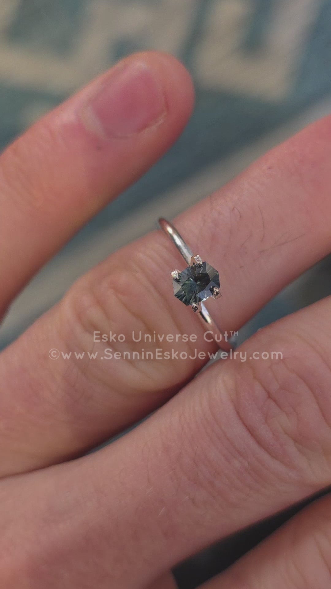 0.73 Carat Deep Teal Sapphire Octagon - 5.9x4.4mm - Esko Universe Cut ™