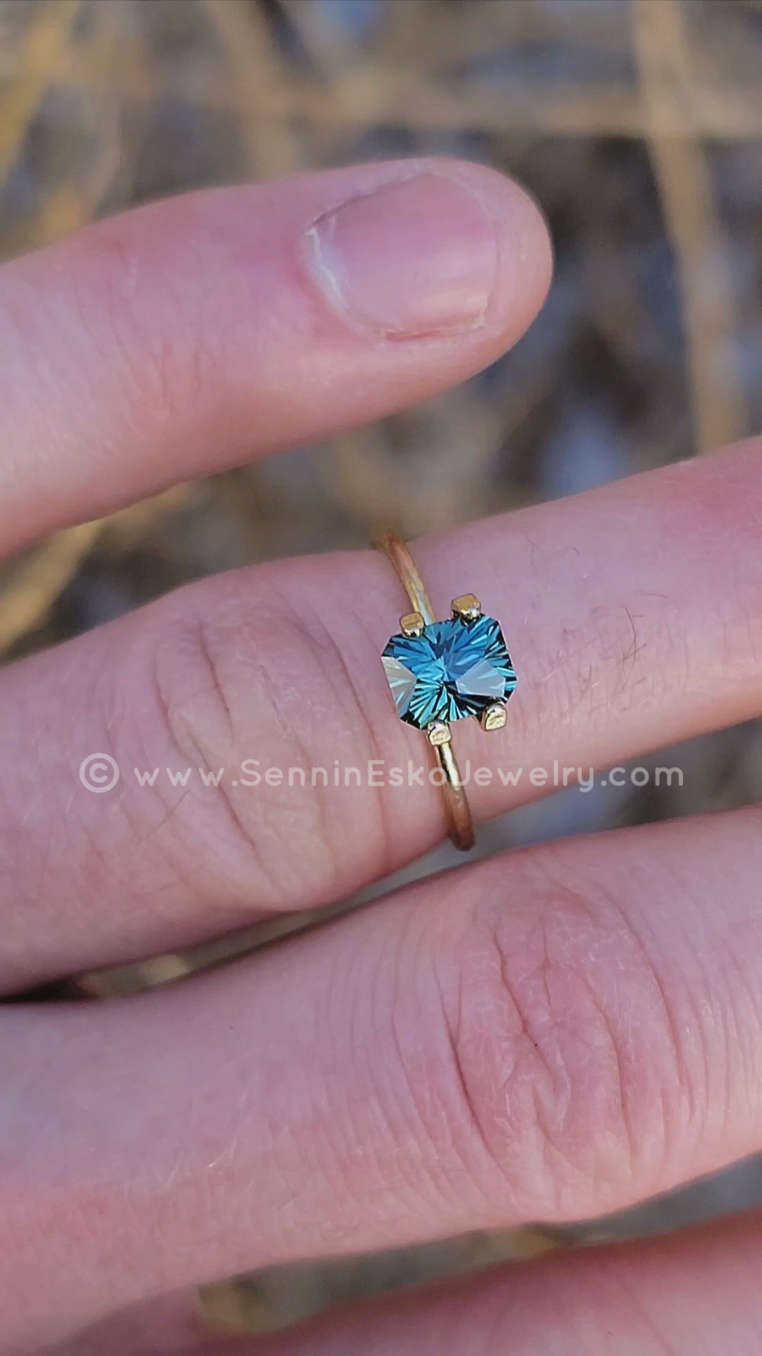 1.47 Carat Teal/Green Sapphire Octagon  -  6.6x5.3mm - Esko Universe Cut ™