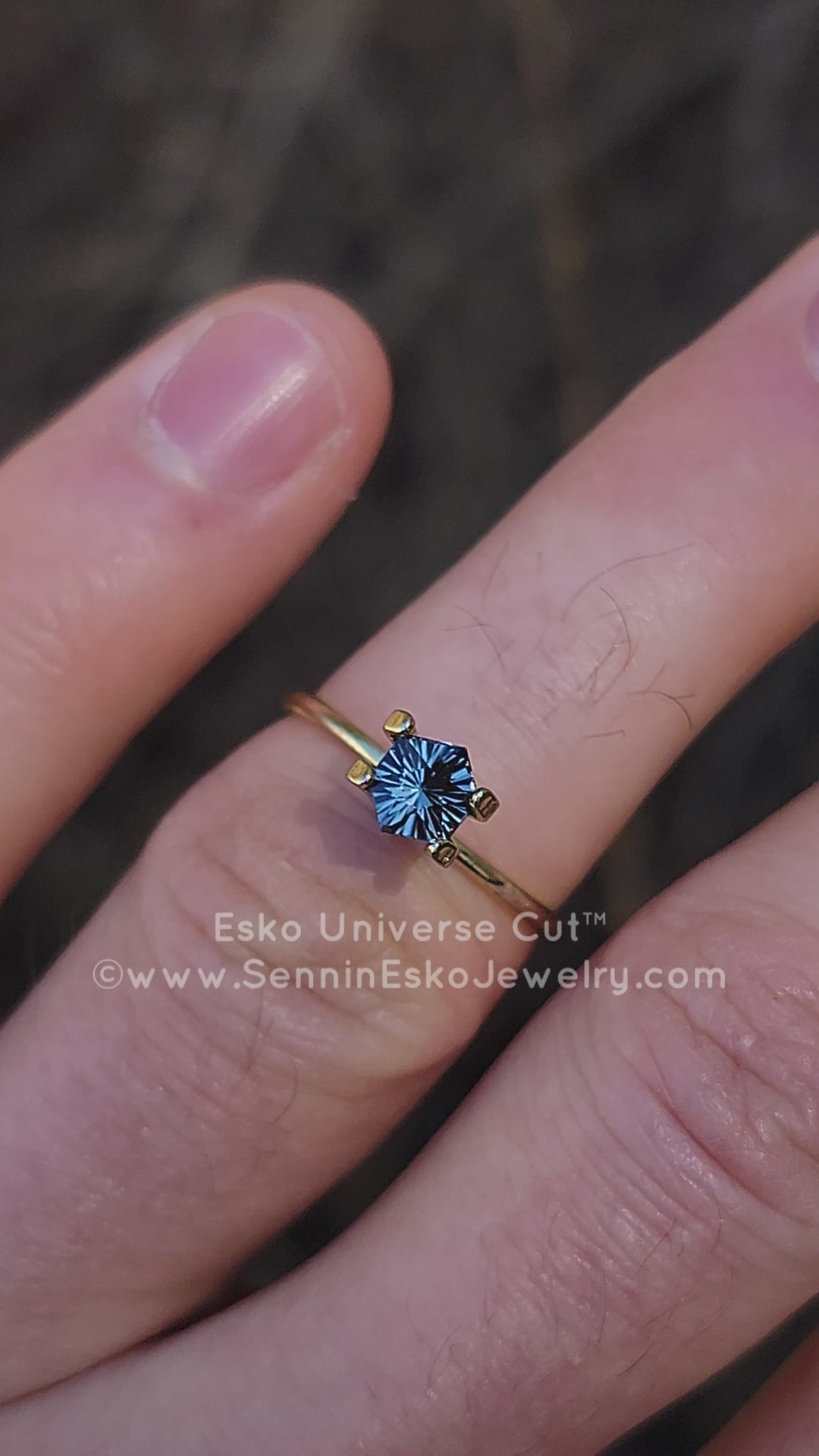 0.81 Carat Blue/Gray Spinel Hexagon - 5.7x5mm - Esko Universe Cut ™