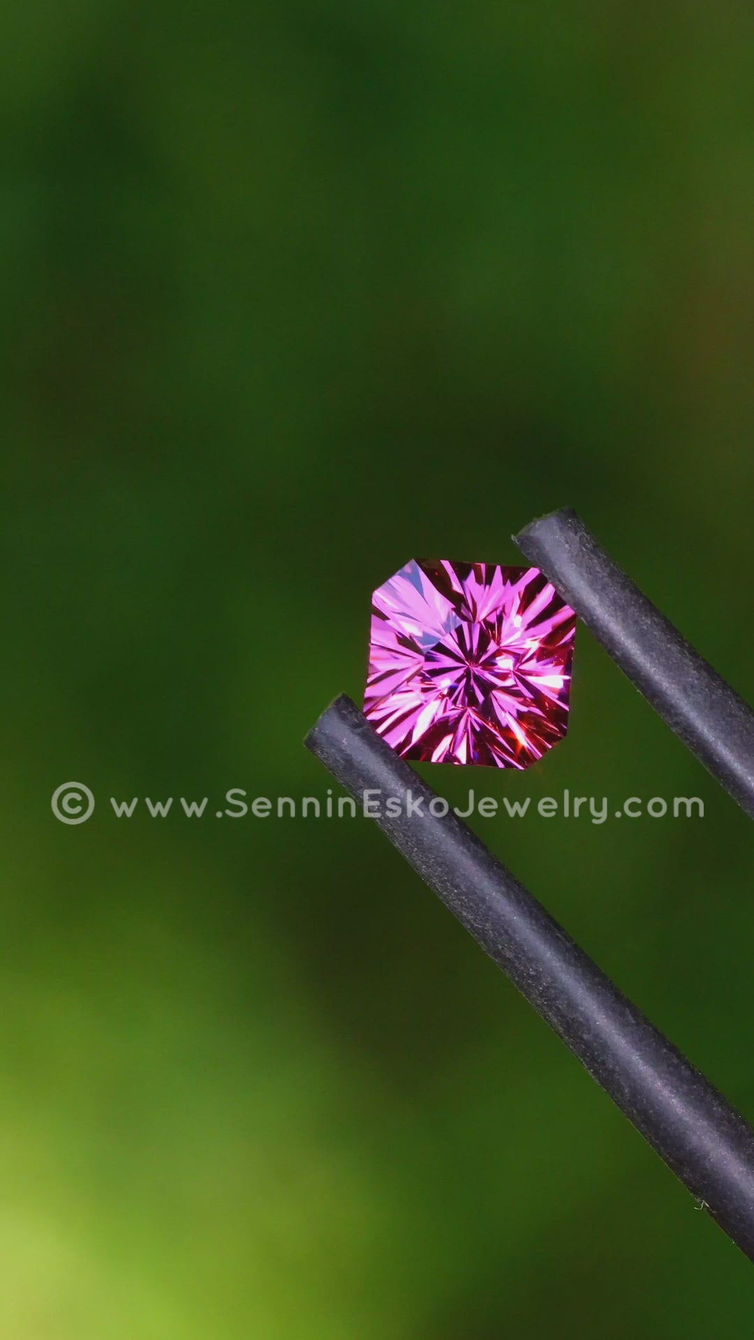 1.1 Carat Bright Pink Garnet Square Octagon -  5.6x6.5mm - Galaxy Cut