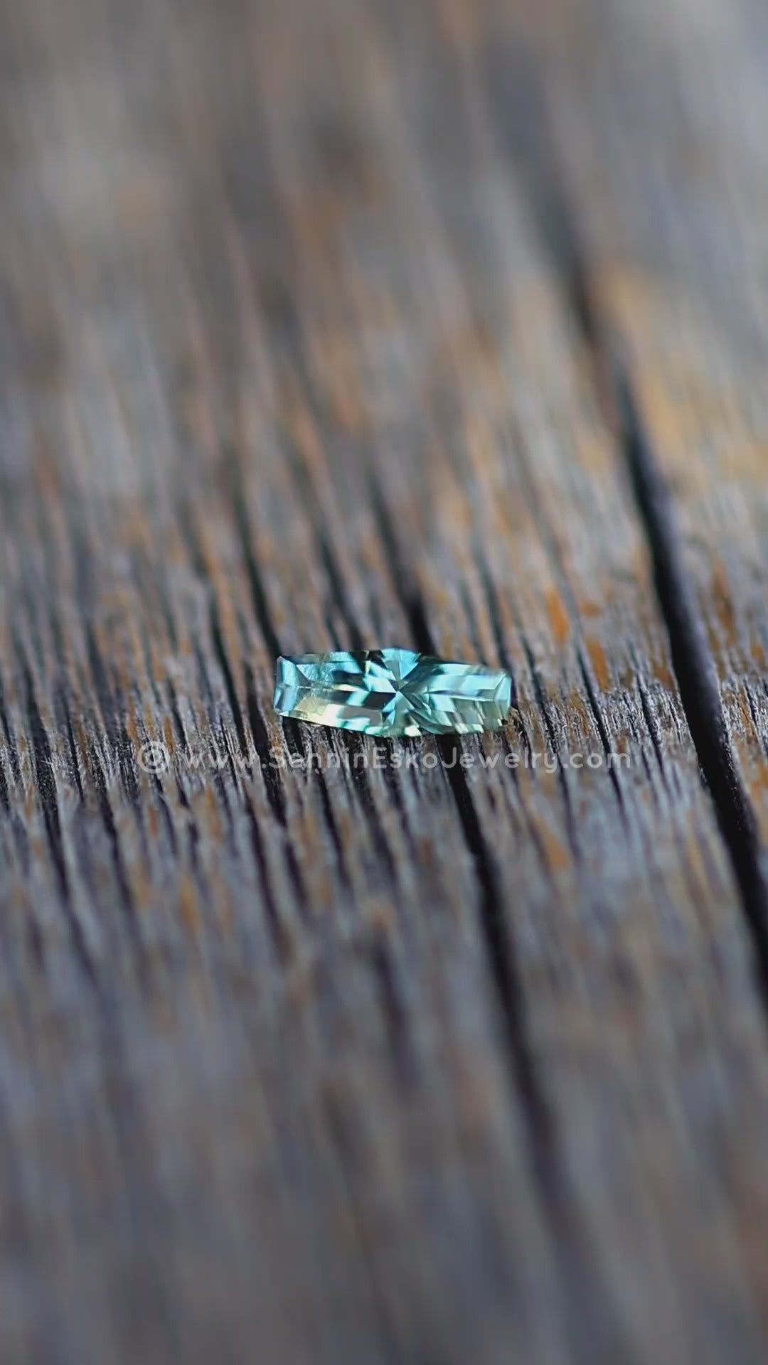 0.33 Carat Green/Blue Hexagonal Baguette - 7.3x2.7mm - Esko Placid Cut ™