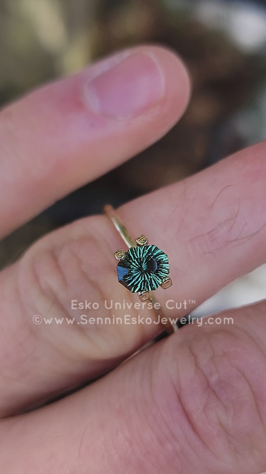 1.1 Carat Green Sapphire Octagon- 6.7x5.9mm - Esko Universe Cut ™