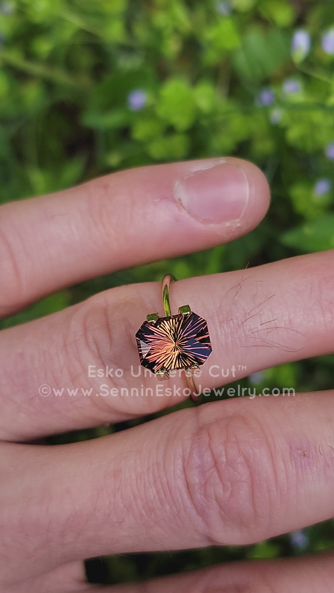 2.9 carat Sunset Tourmaline Rectangular Octagon - 9.7x7.3mm - Esko Universe Cut ™