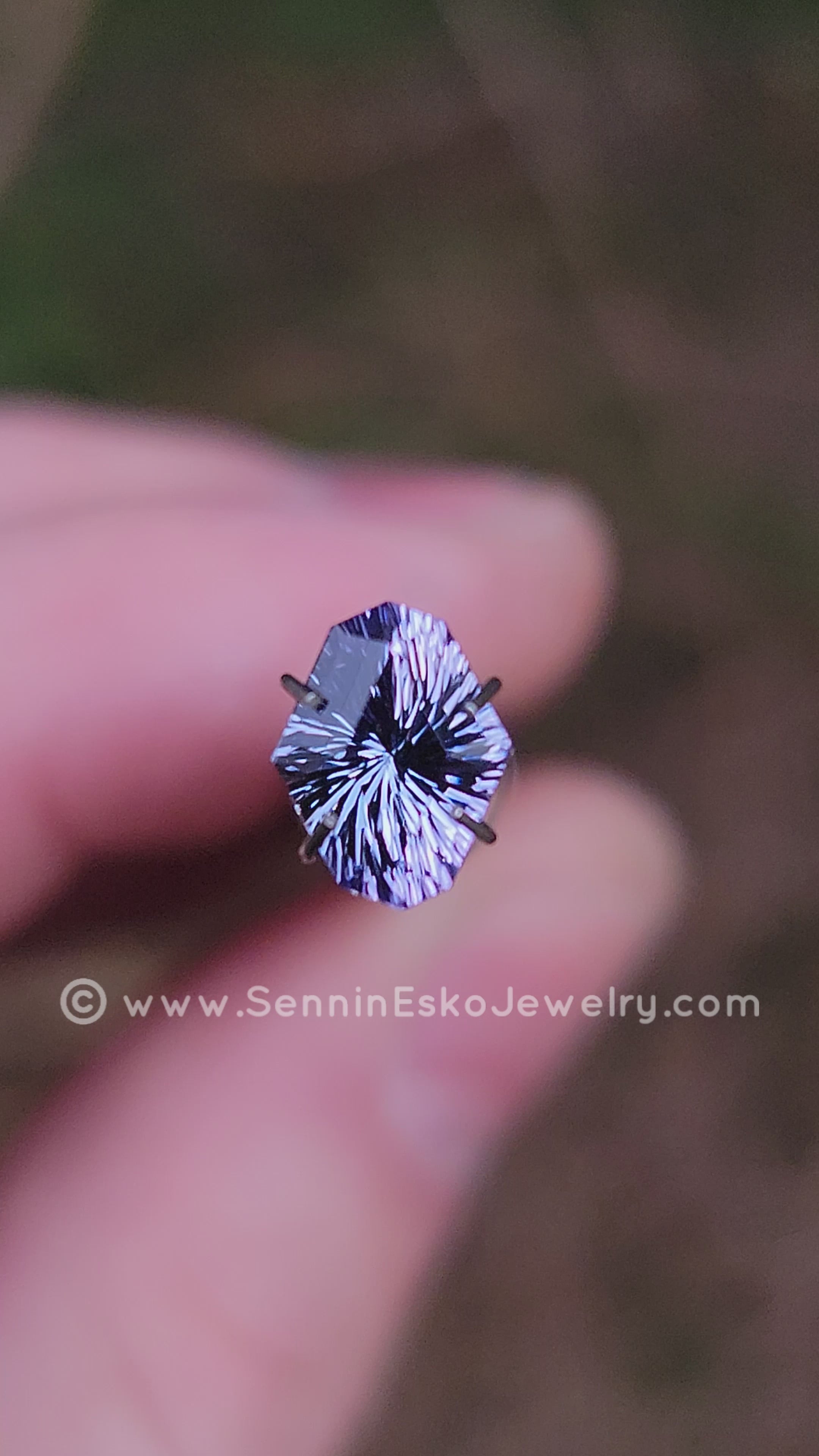 1.6Ct Unheated Tanzanite Octagon - 8.6x6.7mm - Galaxy Cut