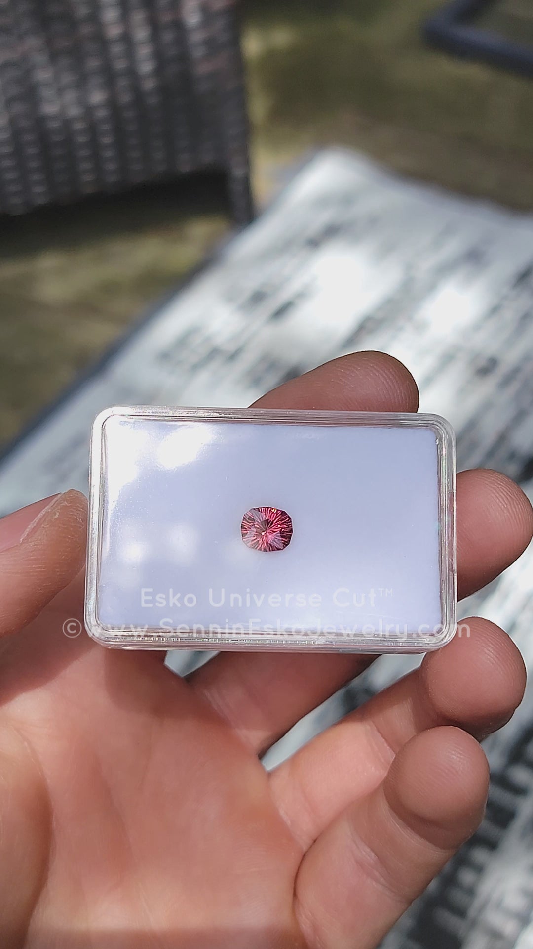 2.22 Carat Raspberry Garnet Cushion - 8.22x7.22mm - Esko Universe Cut ™