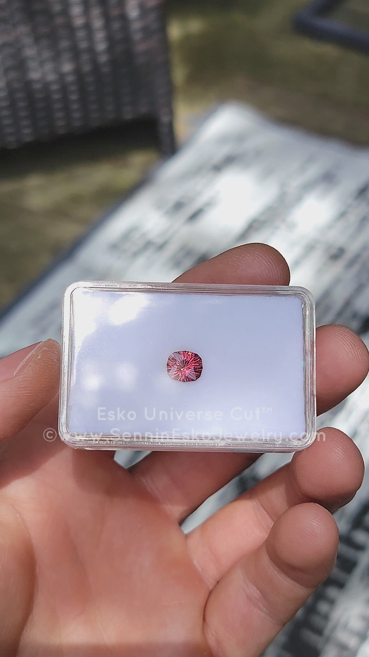 2.22 Carat Raspberry Garnet Cushion - 8.22x7.22mm - Esko Universe Cut ™