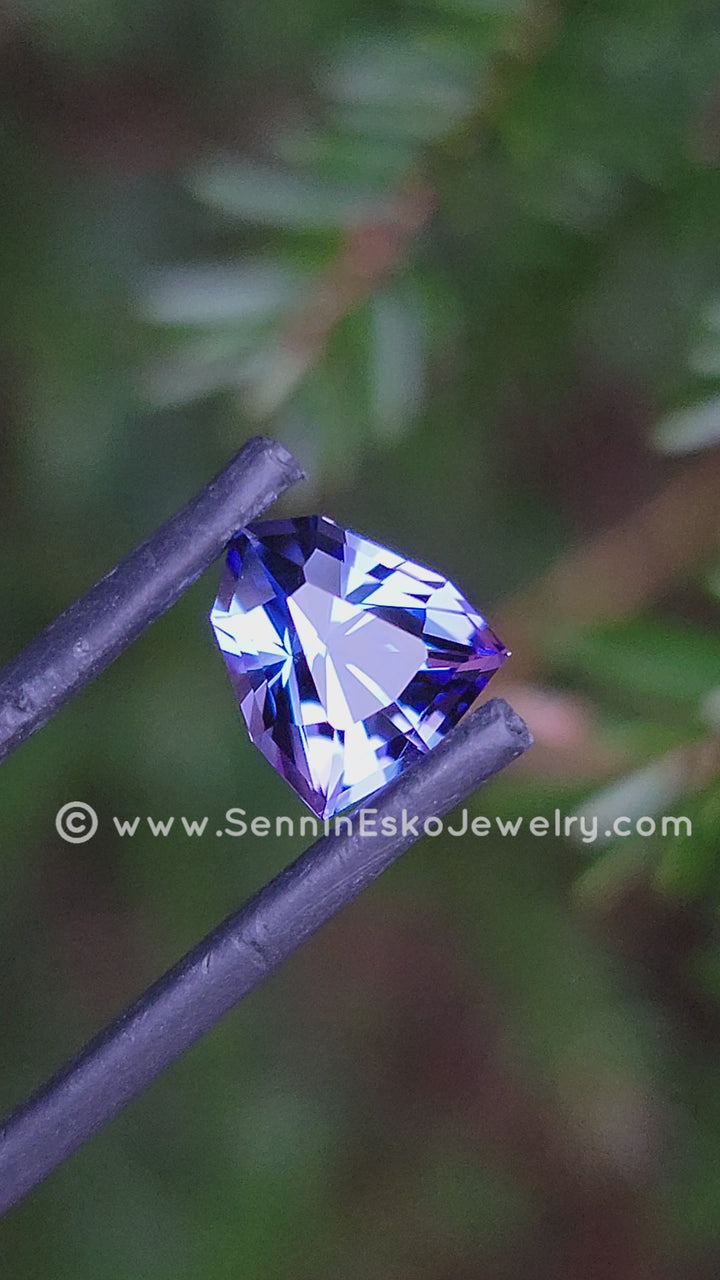 2.42 Carat Blue/Purple Tanzanite Shield - Precision Cut