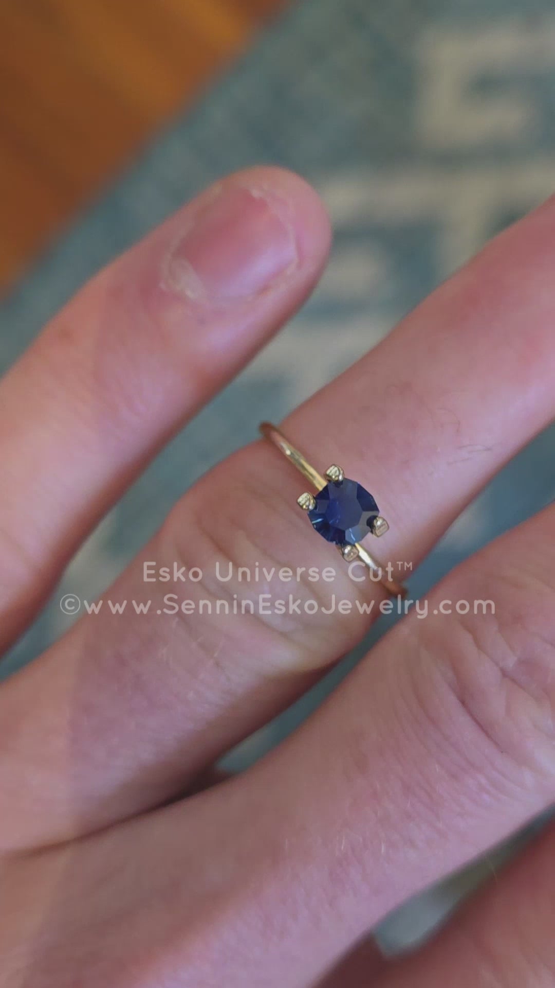 0.77 Carat Deep Blue Sapphire Square Cushion - 5x5.6mm - Esko Universe Cut ™