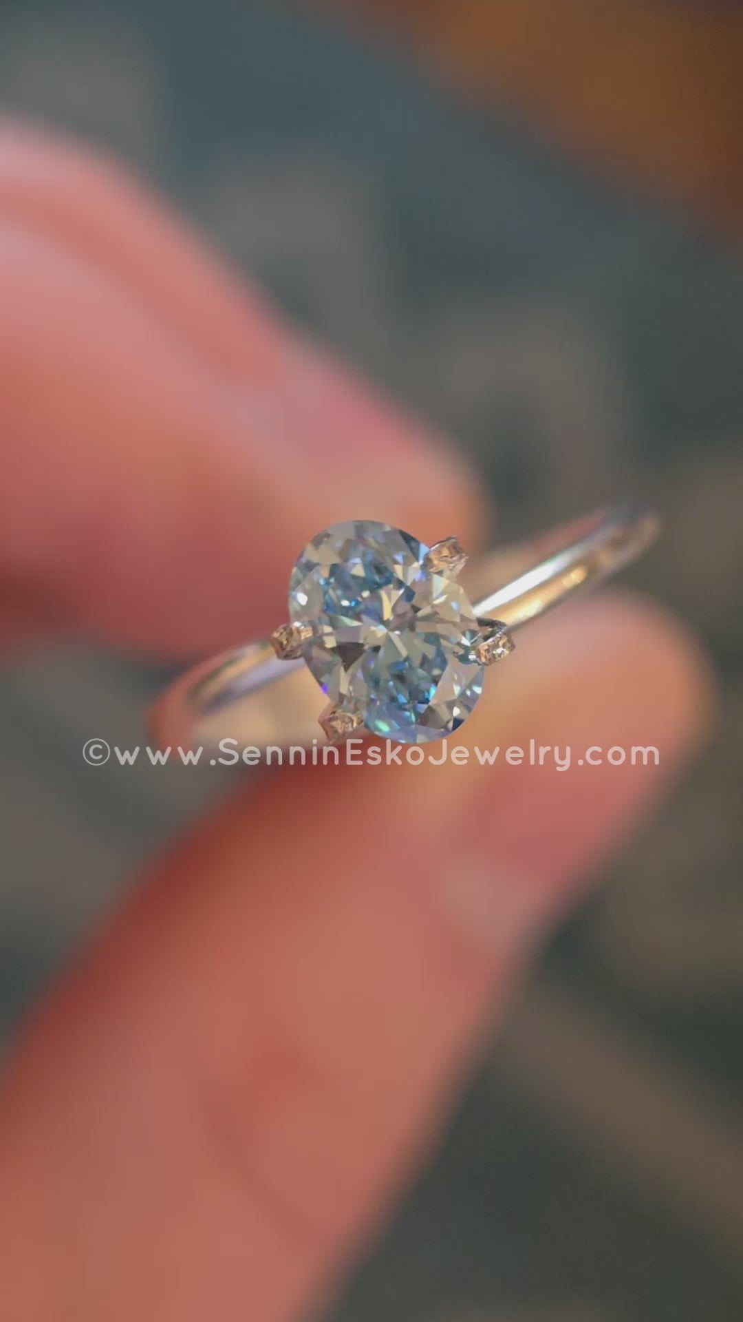 0.81 Carat Vivid Blue Diamond Oval- 7.3x5.3mm - Lab Grown