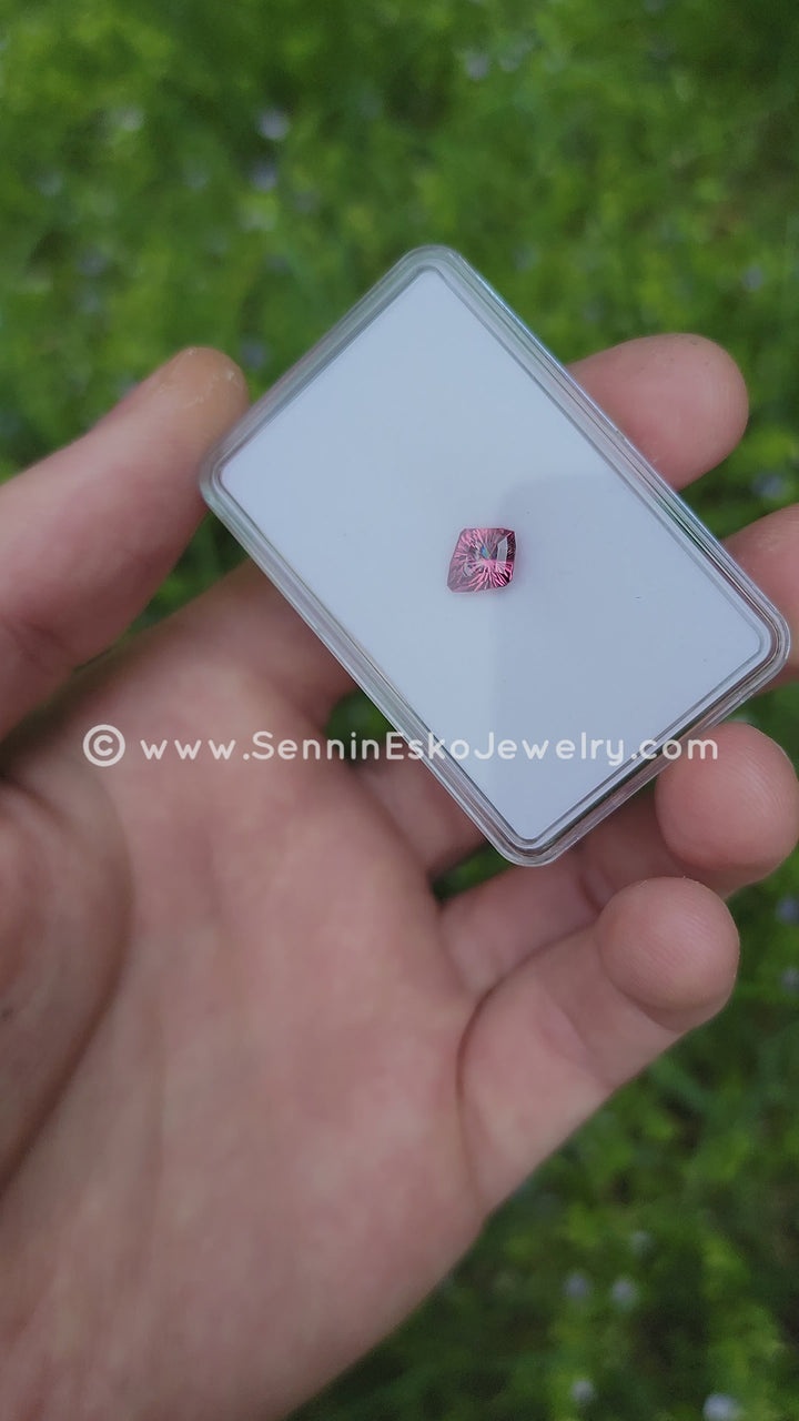 1.9 Carat Bright Pink Spinel Shield - 8.9x7.3mm, Fantasy Cut