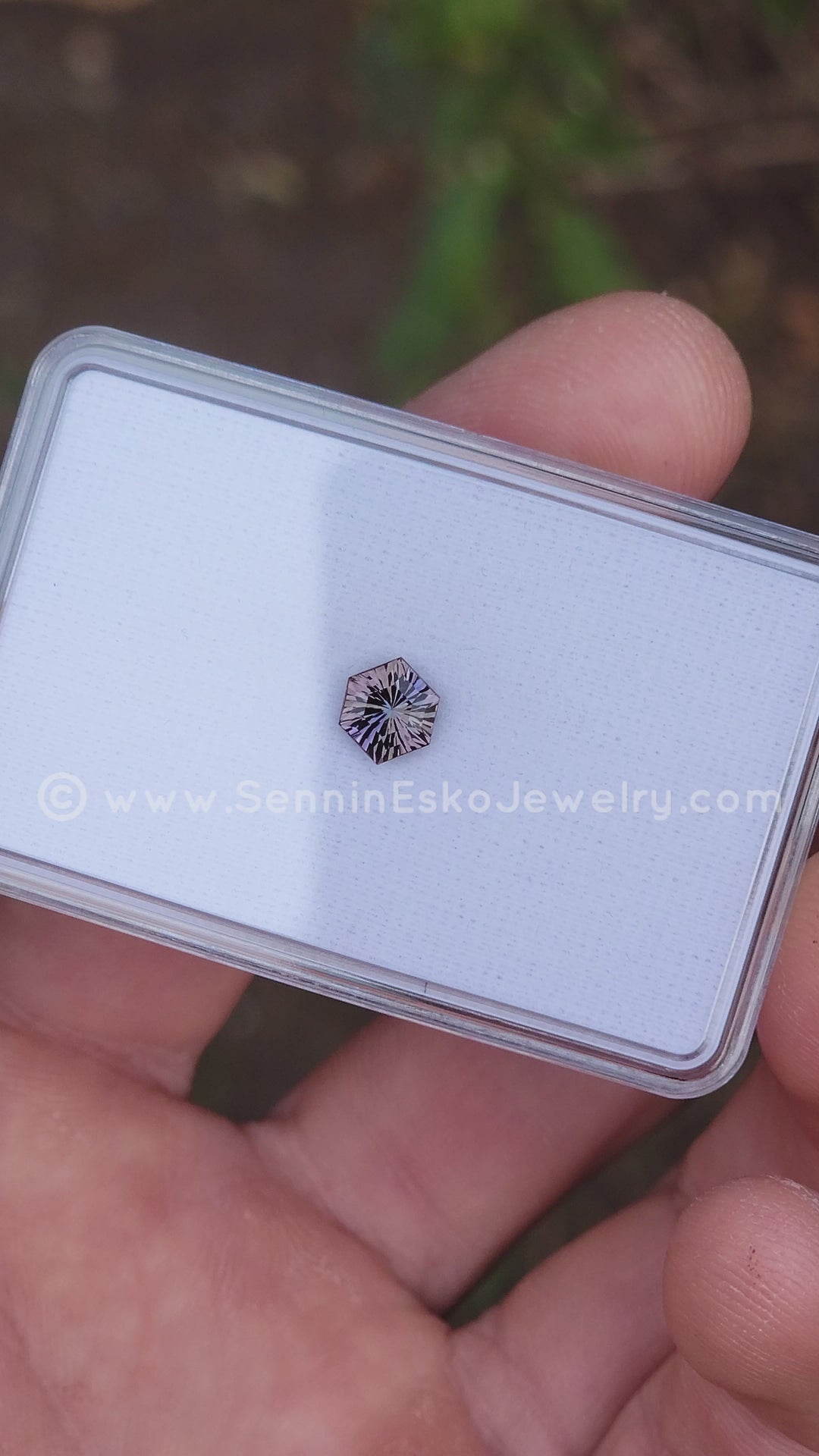 1.1 Carat Lilac/Yellow Tanzanite Hexagon - Unheated -  7x5.9mm - Galaxy Cut